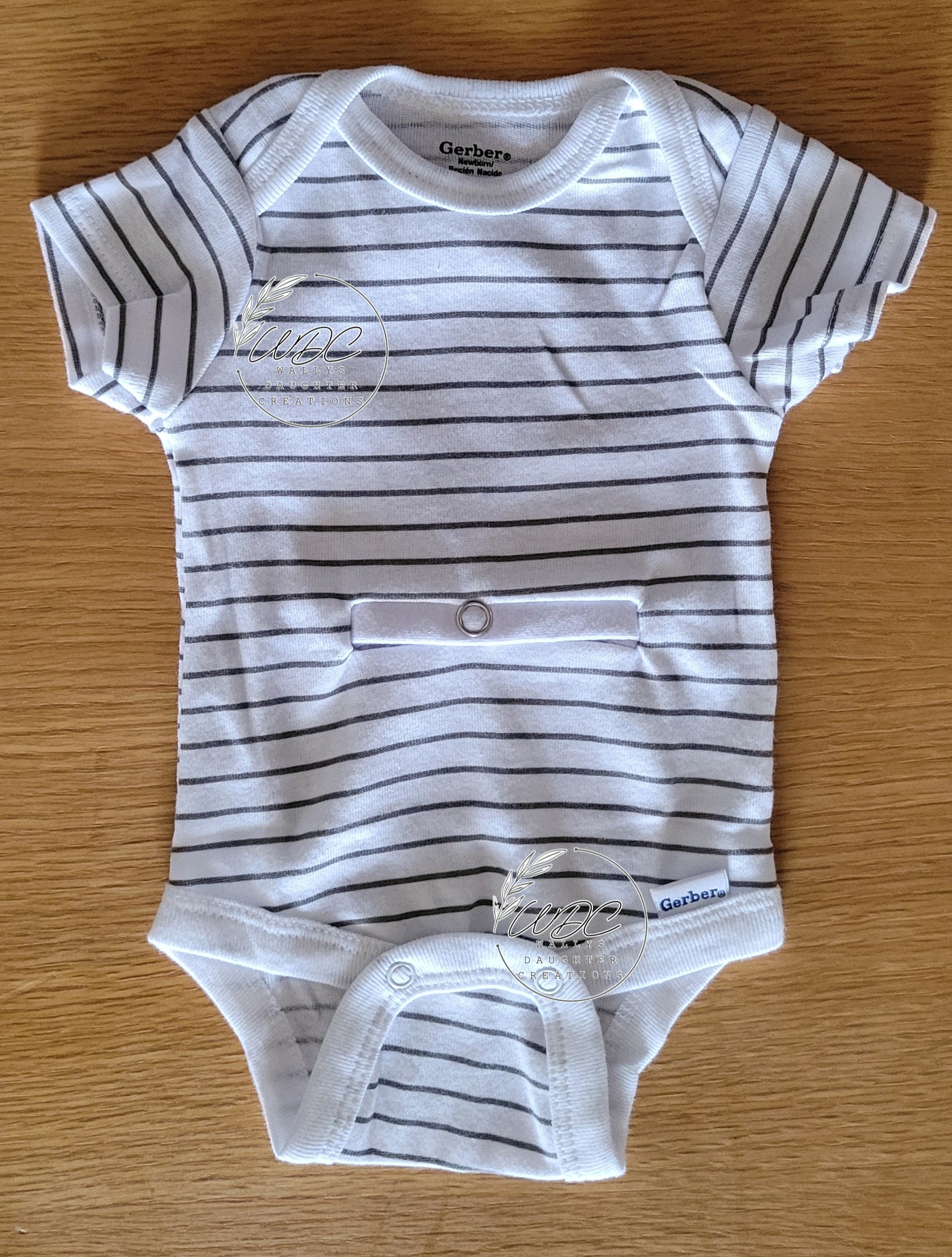 NEWBORN Gtube adapted bodysuits