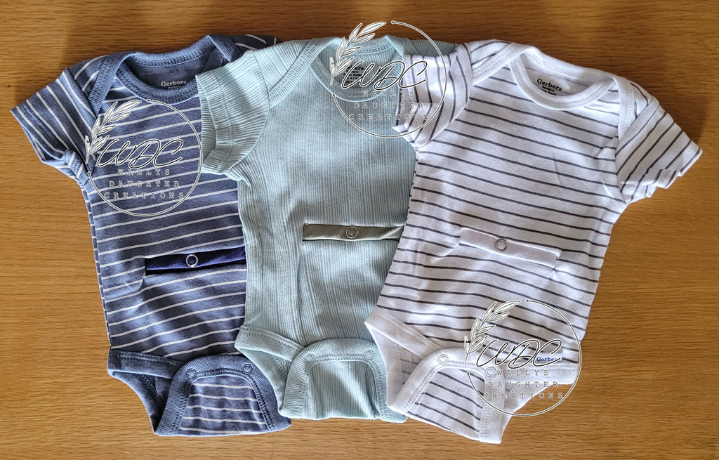 NEWBORN Gtube adapted bodysuits