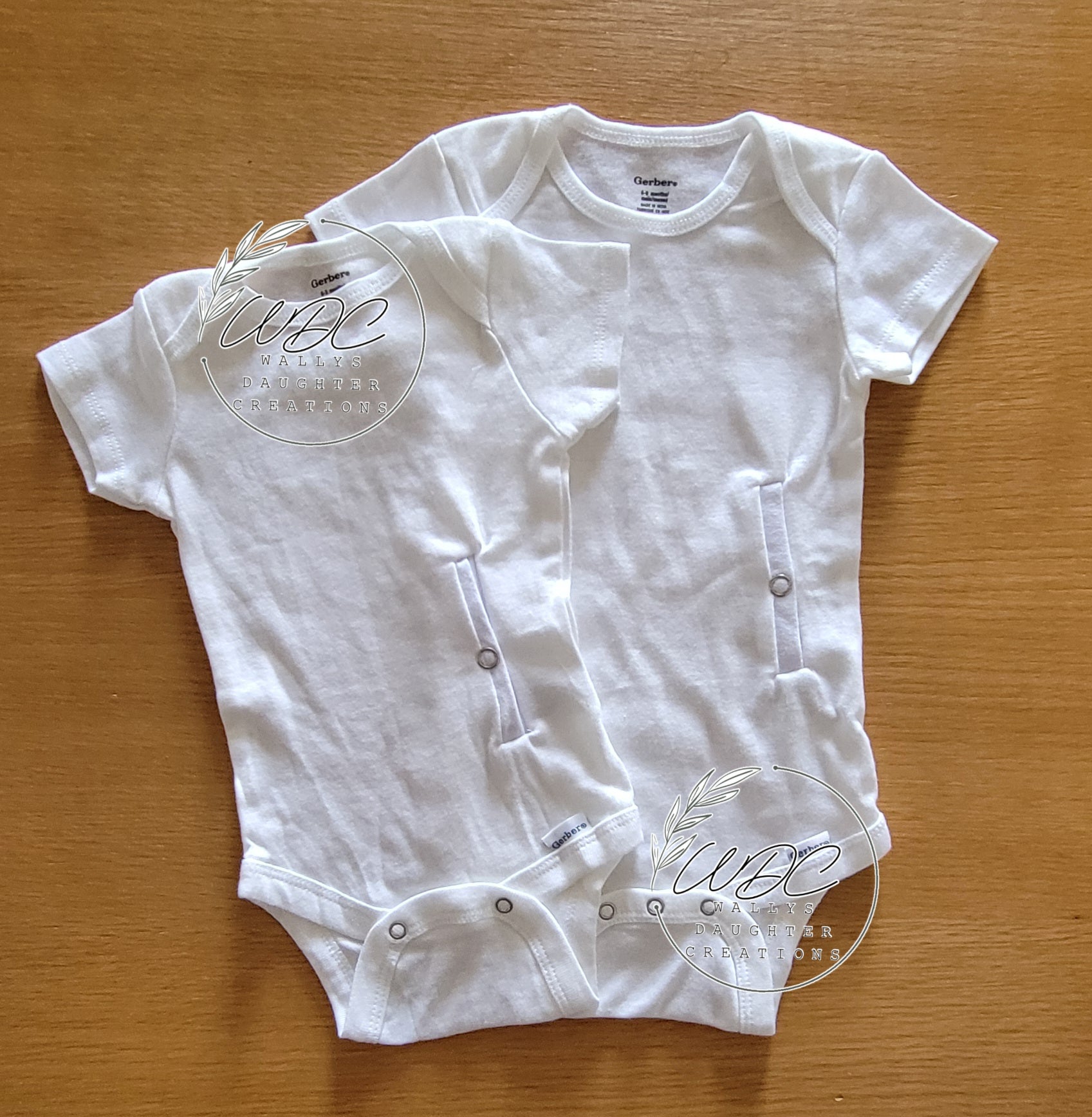 White Gtube adapted bodysuit in 2 sizes