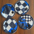 3" Snap-Down Pad, Abstract checkerboard, Snap Closure