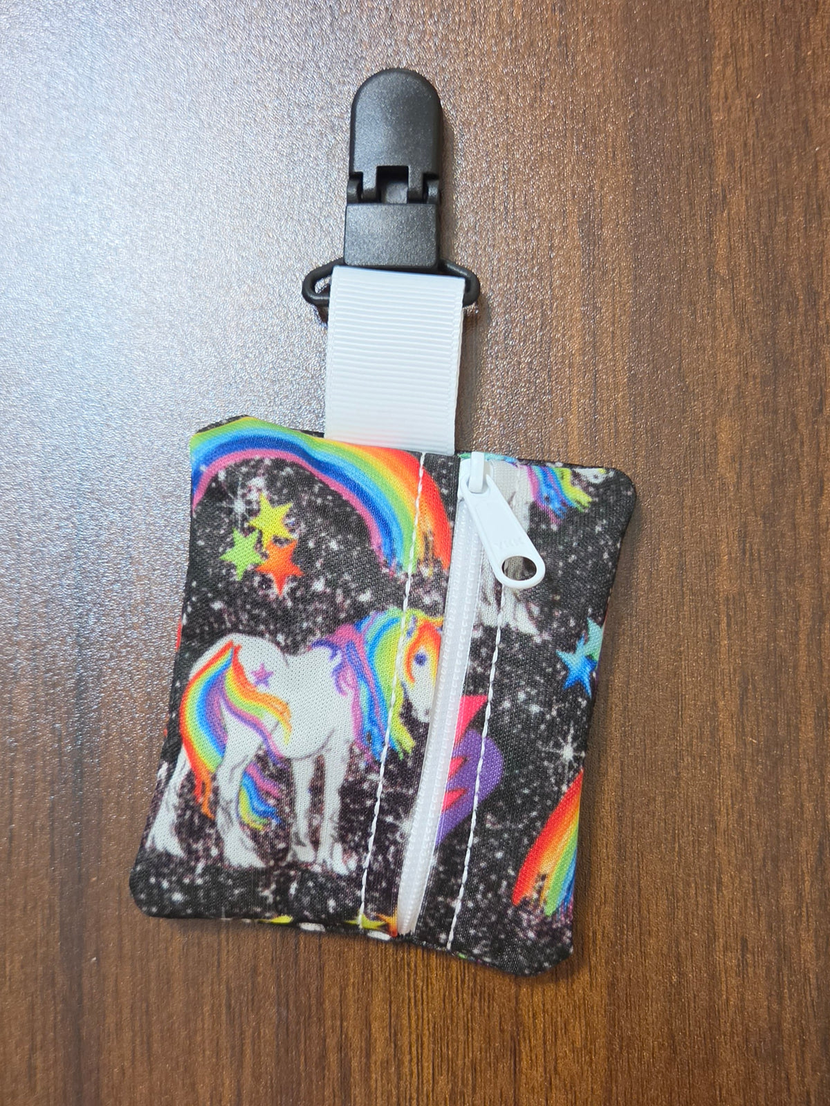 Rainbow Unicorn--NG /NJ Tube Clip-on Zip Pouch