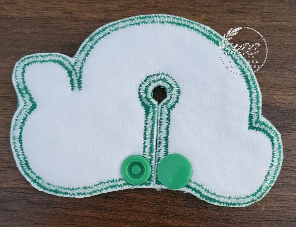 back view of gtube pad in caterpillar shape