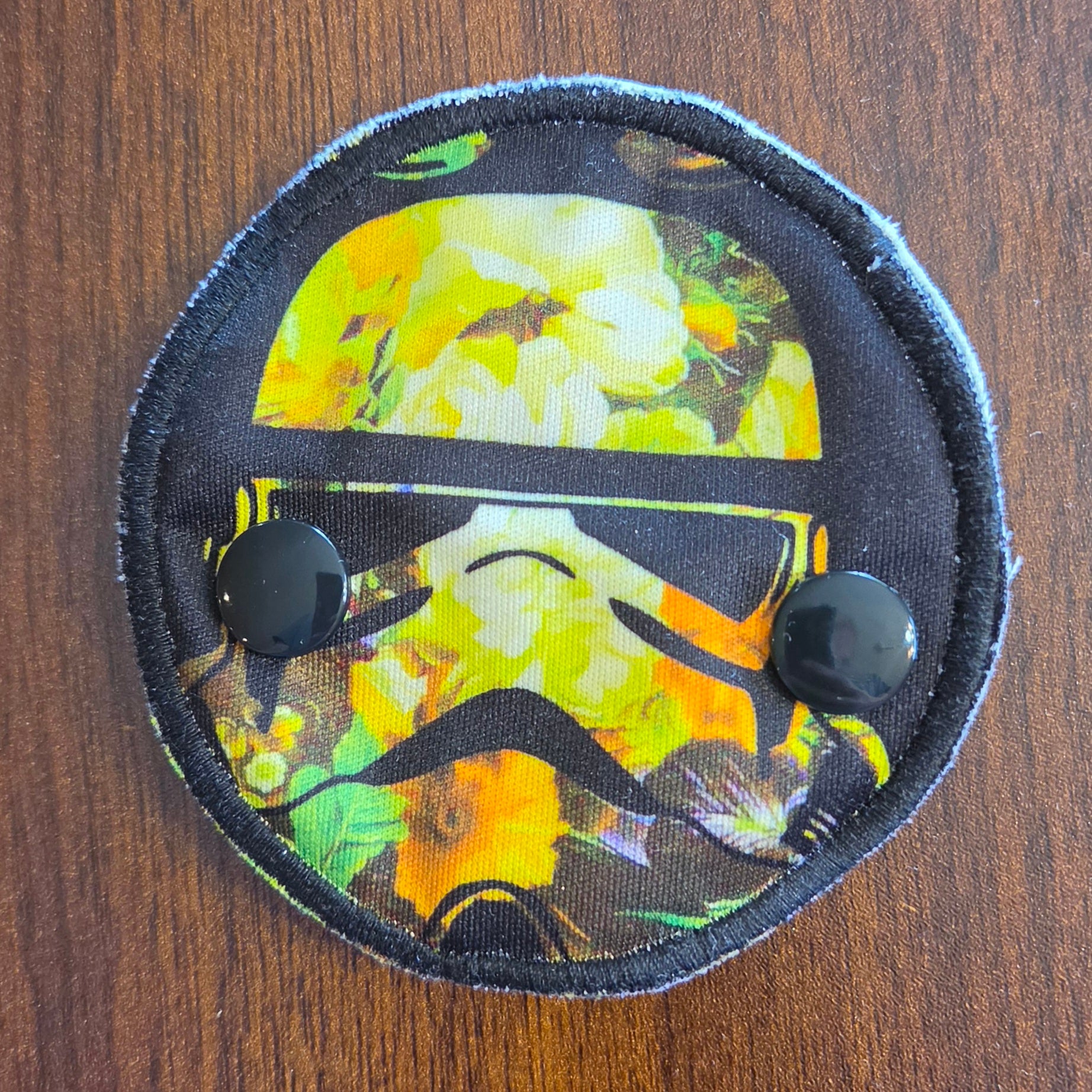 Snap down covered gtube pad yellow trooper